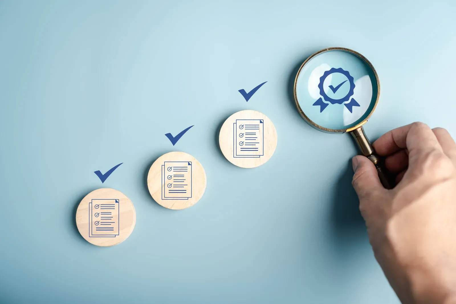 Reviewing a certification checklist with a magnifying glass, weighing which specialization comes first
